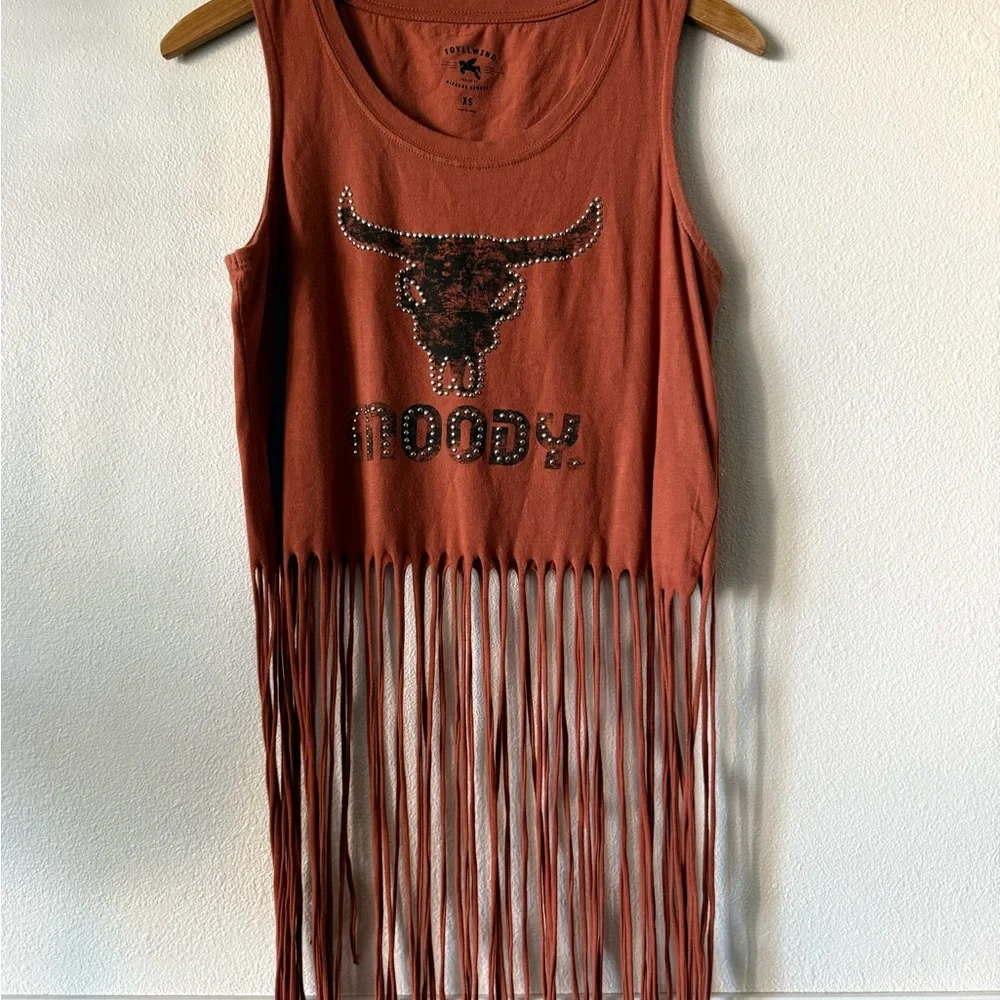 Idyllwind Rust Tank Top with Fringe - Picture 1 of 4